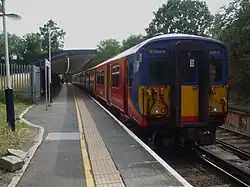 Looking south, with unit 5734 awaiting return to London