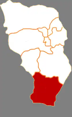 Map showing Qingshuihe County in Hohhot City, Inner Mongolia, China