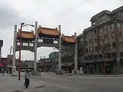 Millennium Gate on Pender Street in Chinatown of Vancouver, British Columbia, Canada