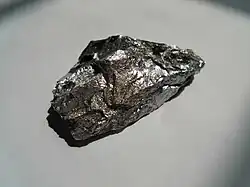 Picture of silvery metal showing chromium.