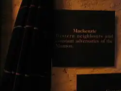 Clan Mackenzie tartan in the Clan Munro exhibition at the Storehouse of Foulis