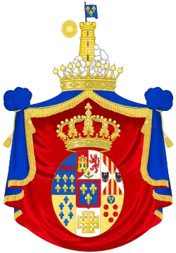Prince Alfonso's arms as Count of Caserta c.1840-1886