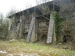 The eastern end of the bank of lime kilns