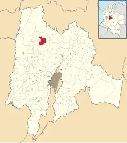 Location of El Peñón in Cundinamarca