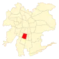 Map of the La Cisterna commune within Greater Santiago