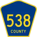 County Route 538 marker