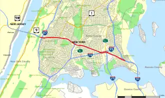 Map of Cross Bronx Expressway