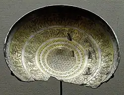 Cup with mythological scenes, a sphinx frieze, and the representation of a king vanquishing his enemies. Cypro-Archaic I (8th–7th centuries BC). From Idalion, Cyprus.