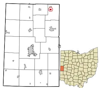 Location in Darke County and the state of Ohio