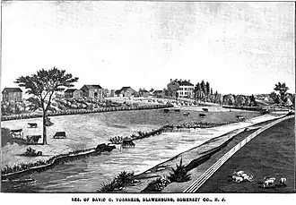 Drawing from 1881 of Maplewood, residence of David C. Voorhees