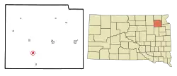 Location in Day County and the state of South Dakota