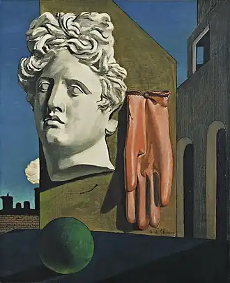 The Song of Love; by Giorgio de Chirico; 1914; oil on canvas; 73 x 59.1 cm; Museum of Modern Art (New York City)[280]