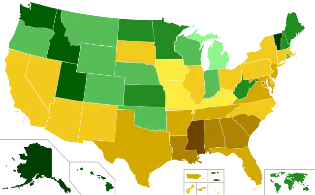 Results in popular vote margin, by state