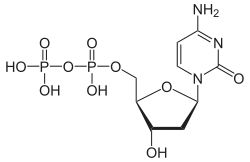Skeletal formula of deoxycytidine diphosphate as an anion (3- charge)