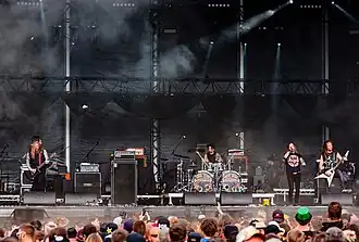 DevilDriver performing in 2018