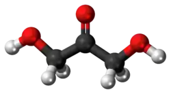 Ball-and-stick model of the dihydroxyacetone molecule