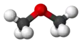 Ball and stick model of dimethyl ether