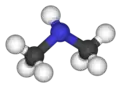 Ball and stick model of dimethylamine