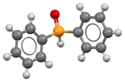 Ball-and-stick model of the diphenylphosphine oxide molecule