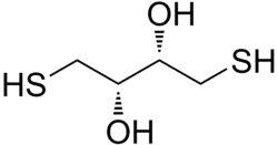 Skeletal formula of dithiothreitol