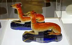 Greyhound pen holders, c. 1825-1840