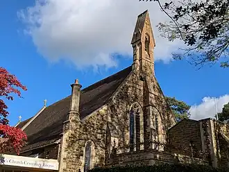 A view of the Church of England St. John the Baptist church at the village of Dormansland, Surrey, England. October 2024.