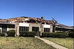 EF1 damage example--There is damage to mobile homes and other temporary structures becomes significant, and cars and other vehicles can be pushed off the road or flipped. Permanent structures can suffer major damage to their roofs.