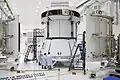 Orion's Service Module prior to encapsulation, December 2013, in the Operations and Checkout Building (O&C)