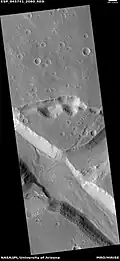 Troughs showing layers and dark slope streaks, as seen by HiRISE under HiWish program