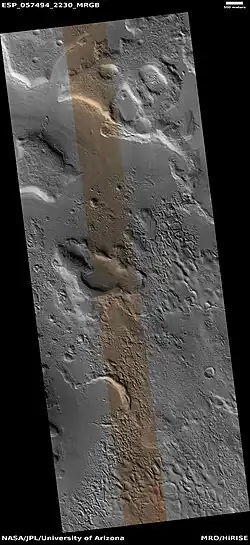 Wide view of upper plains with many hollows