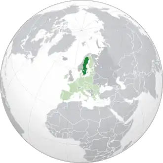 Location of Kingdom of Sweden