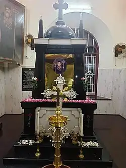 Tomb of the Saint Moran Mor Ignatius Elias Third (the only Universal Syrian Orthodox Patriarch to be buried in India) at Manjinikara, Kerala