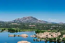 The campus rests between Willow Lake and Granite Mountain