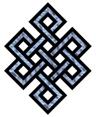 The "endless knot," a symbol of eternity used in Tibetan Buddhism.