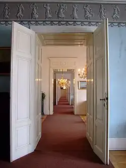 View through an enfilade at Opočno Castle in the Czech Republic