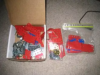 A very basic Erector Set kit of parts