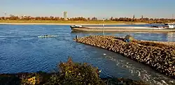 Mouth of the Erft in the Rhine near Neuss-Grimlinghausen