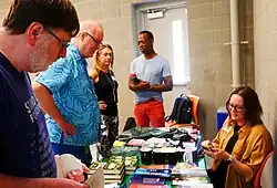 Erika Engelhaupt at book signing for Gory Details 2024 in Raleigh, NC