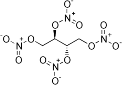 Skeletal formula of erythritol tetranitrate