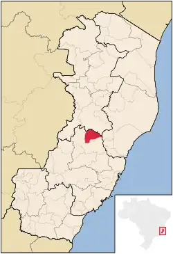 Location of São Roque do Canaã in Espírito Santo