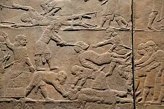 Tongue removal and live flaying of Elamite chiefs after the Battle of Ulai, 653 BCE.[9][10]