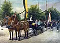 Emperor Franz Joseph I in Merano (black-yellow flag), 1900