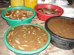 Fish sauce at a market in Vientiane, Laos