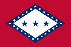 Flag 44: Willie K. Hocker's Winning Flag design, which was modified slightly to become Arkansas' first state flag.