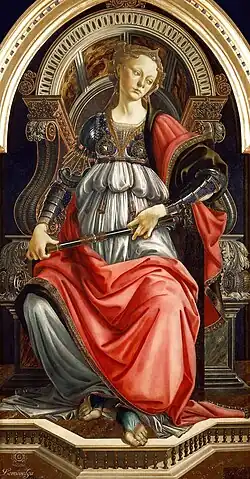 Warrior seated on a throne