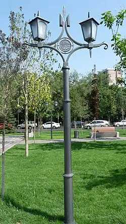 Lampposts installed throughout the park
