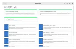 Screenshot of the GNOME's Yelp program showing various help descriptions