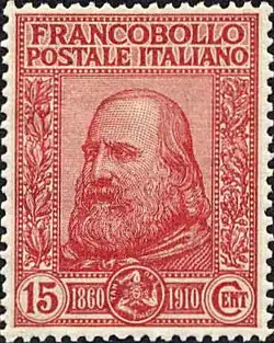 Image 12A 1910 Italian stamp commemorating the 50th anniversary of the Expedition of the Thousand