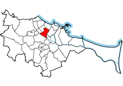 Location of Wrzeszcz Dolny within Gdańsk