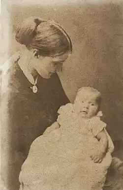 Photo of Julia Duckworth with her first son George in 1868